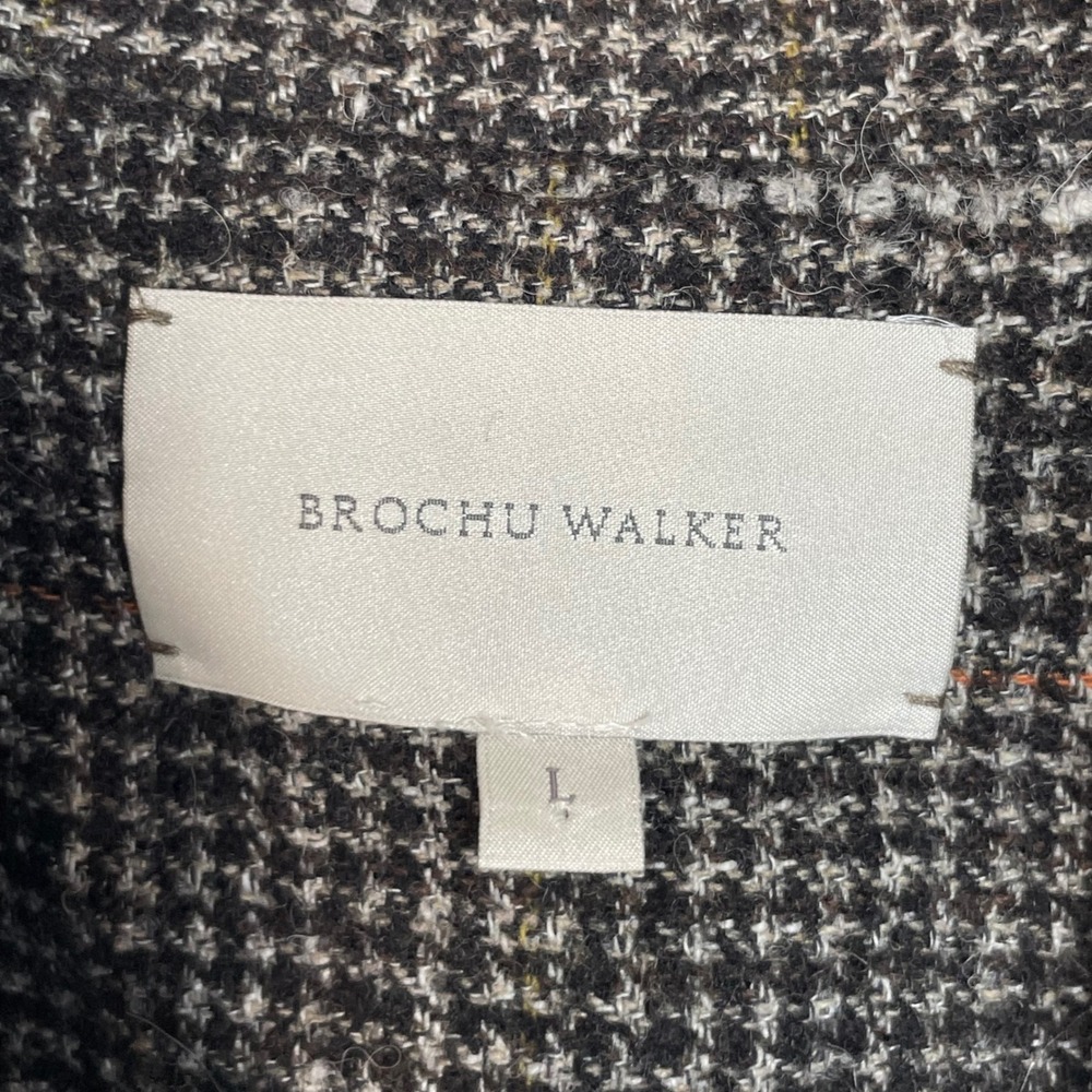 Brochu Walker Mondrian Coat Tweed Herringbone Long Coat Jacket Women's Size L - Picture 4 of 9